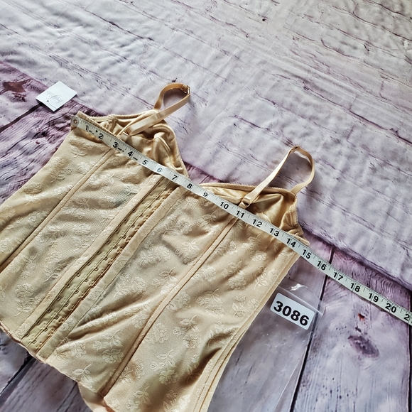 Frederick's Of Hollywood Bustier Corset Top Beige Renaissance Lace Romantic Lrg - Picture 9 of 11
